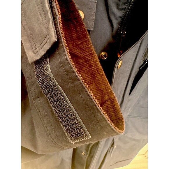 Lands’ End Mens Large (42-44) Bayfield Cotton Parka Barn Jacket Navy Blue 486014 - Picture 10 of 16